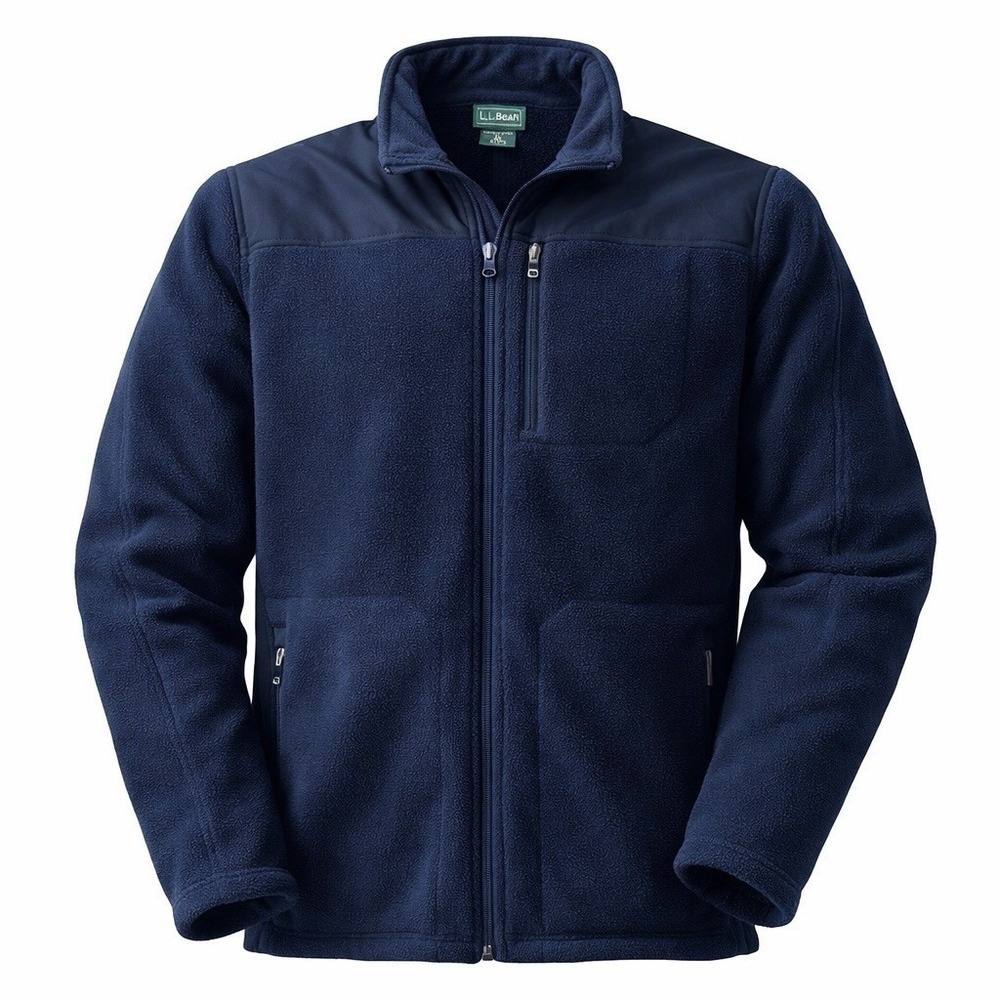 VTG Y2K LL Bean Fleece Jacket Polartec Full Zip Navy Sz L Gorpcore